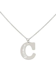 GARGANTILLA ORO BLANCO 18KL LETRA + NOMBRE