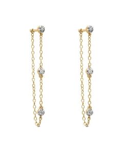 Pendiente Cadena Largo y Diamantes
