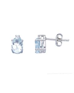 Pendientes aguamarina y diamante