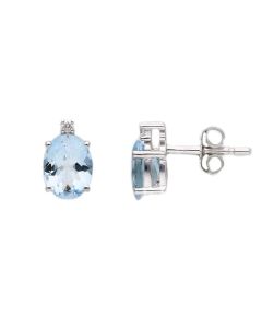 Pendientes aguamarina y diamantes