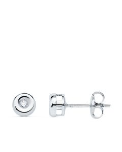 Pendientes Chaton Diamante Oro Blanco