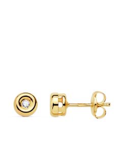 Pendientes Chaton Oro Amarillo Diamantes 0,03 Qtes G-VS2.