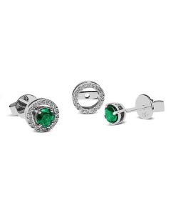 Pendientes Esmeralda y Diamantes