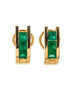 Pendientes esmeralda y oro