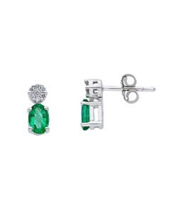 Pendientes Esmeraldas 0,80 Ctes y Diamantes