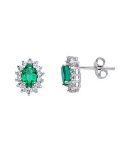 Pendientes Esmeraldas 0,84 Ctes y Diamantes