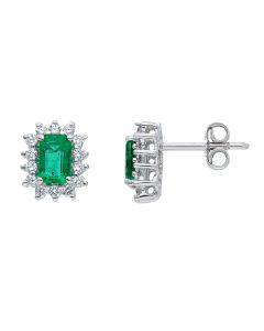 Pendientes Esmeraldas 1,20 Ctes y Diamantes