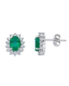 Pendientes Esmeraldas 1,35 Ctes y Diamantes