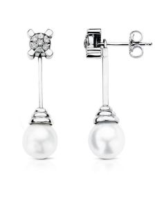 PENDIENTES ORO BLANCO AUSTRALIANA 0.25 QTS. 30X9 MM