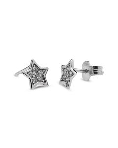 Pendientes oro blanco y diamantes 0,12 quilates
