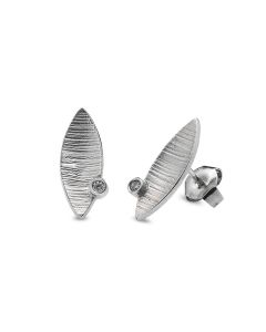 Pendientes oro blanco y dos diamantes 0,10 quilates