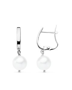 Pendientes Oro Blanco y Perla Cultivada