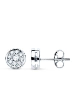 Pendientes Oro Blanco Rosetón