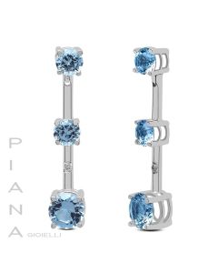 Pendientes Oro Blanco y Topacios