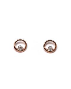 Pendientes Oro Rosa con Diamante