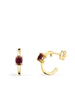 Pendientes Oro Y Rubí