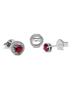 Pendientes Rubí y Diamantes
