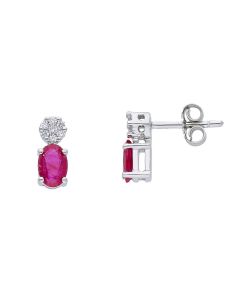 Pendientes Rubíes 0,50 Ctes y Diamantes