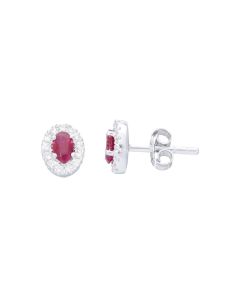Pendientes Rubíes 0,69 Ctes y Diamantes