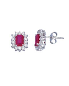 Pendientes Rubíes 1,20 Ctes y Diamantes