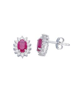 Pendientes Rubíes 1,28 Ctes y Diamantes