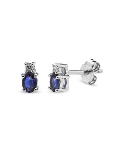 Pendientes Zafiro y diamante