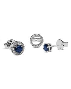 Pendientes Zafiro y Diamantes