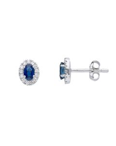 Pendientes zafiro y diamantes