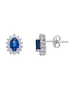 Pendientes Zafiros 1,06 Ctes y Diamantes