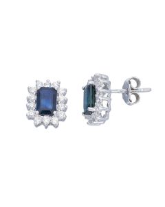 Pendientes Zafiros 1,40 Ctes y Diamantes