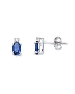 Pendientes Zafiros 1 KTE y Diamantes