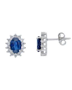Pendientes Zafiros 2 Ctes y Diamantes