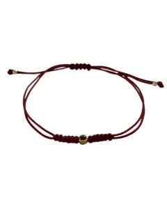 Pulsera Macramé Oro y Rubí 0.04 cts
