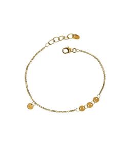 Pulsera minimal oro 18 qtes con 4 discos