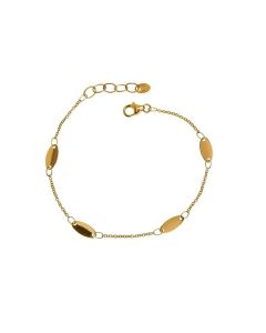 Pulsera minimal oro 18 qtes con 4 plaquitas
