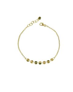 Pulsera minimal oro 18 qtes con 7 discos