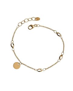 Pulsera minimal oro 18 qtes con placa para gravar
