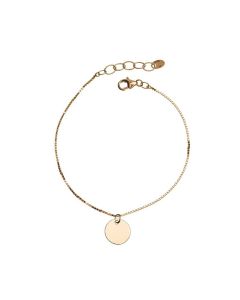 Pulsera minimal oro 18 qtes con placa para gravar