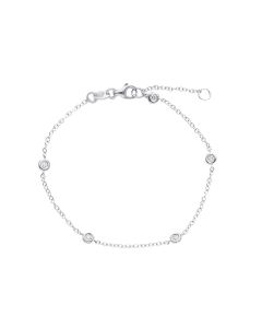 Pulsera Oro Blanco 5 diamantes