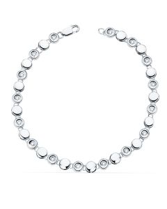 PULSERA RIVIERE ORO BLANCO 16 DIAMANTES 0.240 QTS. 4.85 MM G-VS2. 18.5 CM