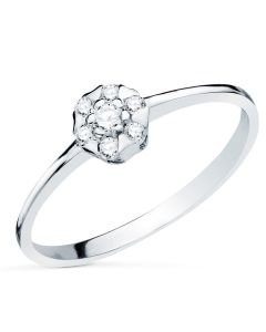 Rosetón de oro blanco y diamantes