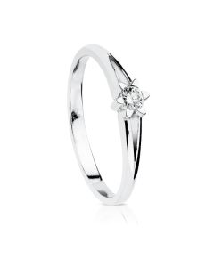 SOLITARIO BRILLANTE ORO BLANCO 0.150