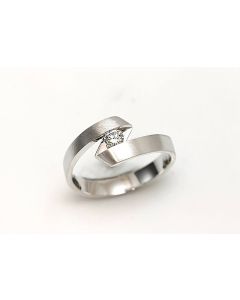 Solitario Oro Blanco con Diamante