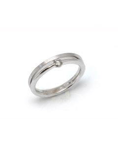 Solitario Oro Blanco con Diamante