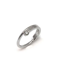 Solitario Oro Blanco con Diamante