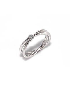 Solitario Oro Blanco con Diamante