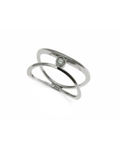 Solitario Oro Blanco con Diamante