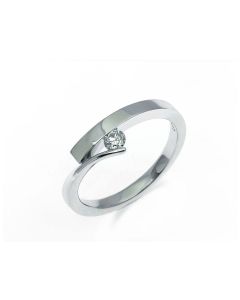 Solitario oro blanco diamante 0.12 Qtes