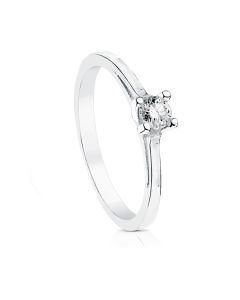 SOLITARIO ORO BLANCO DIAMANTE TALLA BRILLANTE 0.200 QTS