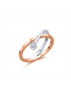 Solitario Oro Blanco y Oro Rosa con Diamante